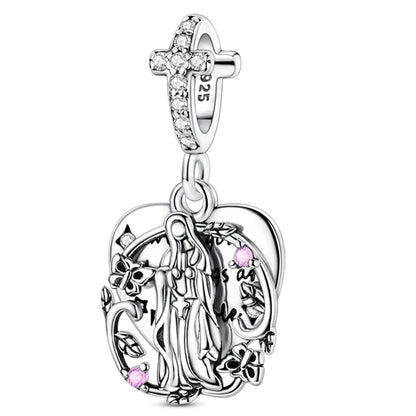 Heißer Verkauf Charms Perlen 925 Sterling Silber Farbe Bogen Kreuz Lebensbaum Perlen Fit DIY Original Armreif Charme Anhänger Schmuck