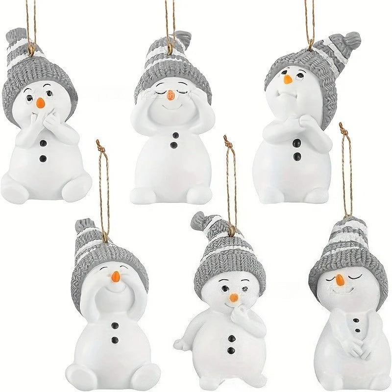 12/6 Stück Weihnachten süße Schneemann Dekoration Anhänger für Winter Weihnachtsbaum Dekoration Neujahr Weihnachtsgeschenke Partyzubehör