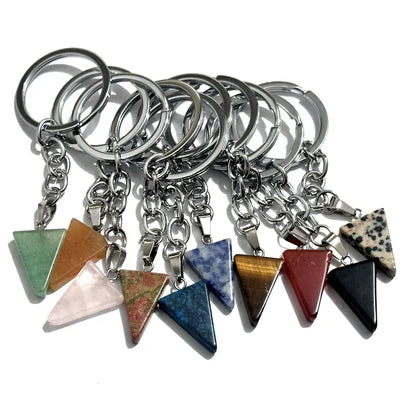 20 stücke Natürliche Raue Rohstein Kristall Quarz Schlüsselbund Frauen Männer Handtasche Hangle Auto Schlüssel Halter Raw Mineral Stein Schlüsselring schmuck