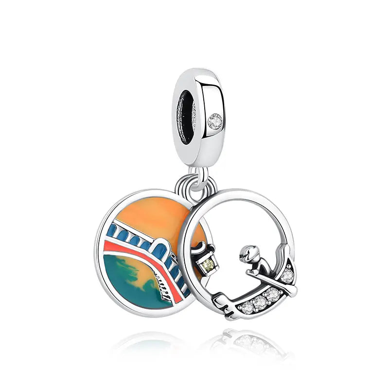 Original 100% 925 Sterling Silber Charm Bead Reise Taxi Motorrad Riesenrad Charms Fit Pandora Armbänder Frauen Diy Schmuck