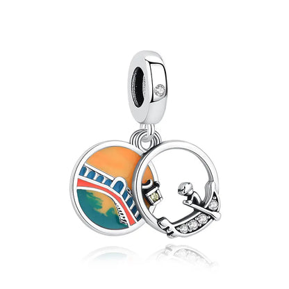 Original 100% 925 Sterling Silber Charm Bead Reise Taxi Motorrad Riesenrad Charms Fit Pandora Armbänder Frauen Diy Schmuck