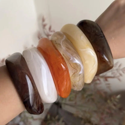 Vintage Acryl unregelmäßige geometrische übertriebene klobige Armreifen für Frauen Harz Statement Charm Armband Armreif Schmuck Geschenke