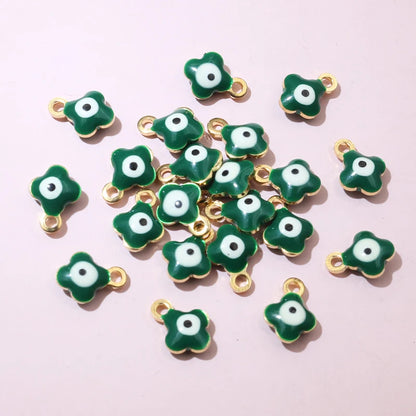 20 Stück 9x7mm Emaille Böse Augen Blumen Anhänger Anhänger kleine Edelstahl DIY Schmuck Herstellung Zubehör Ergebnisse