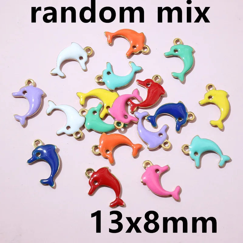 20 Stück Edelstahl Emaille Dolphin Lightning Moon Charms Anhänger für Ohrringe Armband Halskette DIY Schmuck Herstellung Zubehör