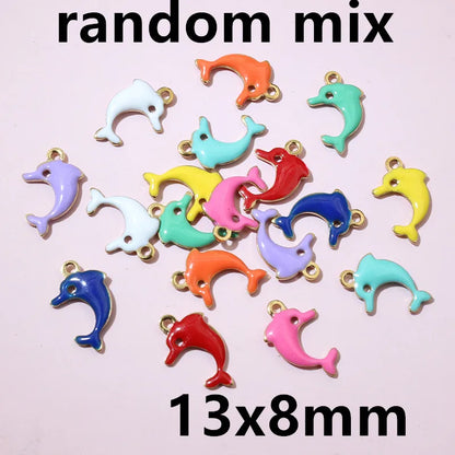 20 Stück Edelstahl Emaille Dolphin Lightning Moon Charms Anhänger für Ohrringe Armband Halskette DIY Schmuck Herstellung Zubehör