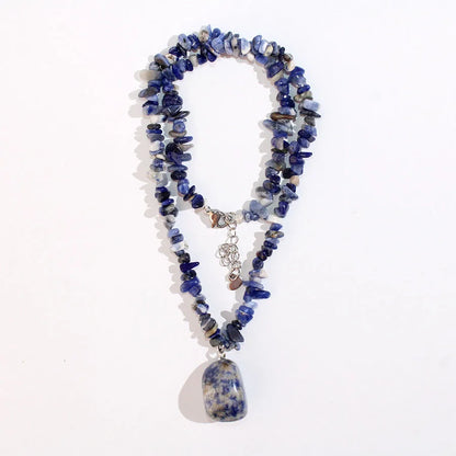Natürliche Amethyst- und Kristallquarz-Chip-Perlen-Choker-Halskette, Böhmischer Unregelmäßiger Heilstein-Schmuck für Frauen