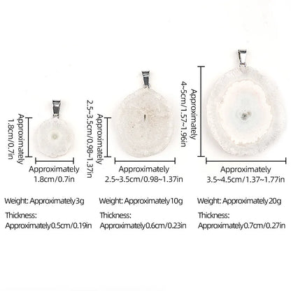 Neue natürliche Druzy Stein Anhänger Sonnenblume weiß Kristall Anhänger Charms für die Herstellung von DIY Schmuck Halskette Zubehör
