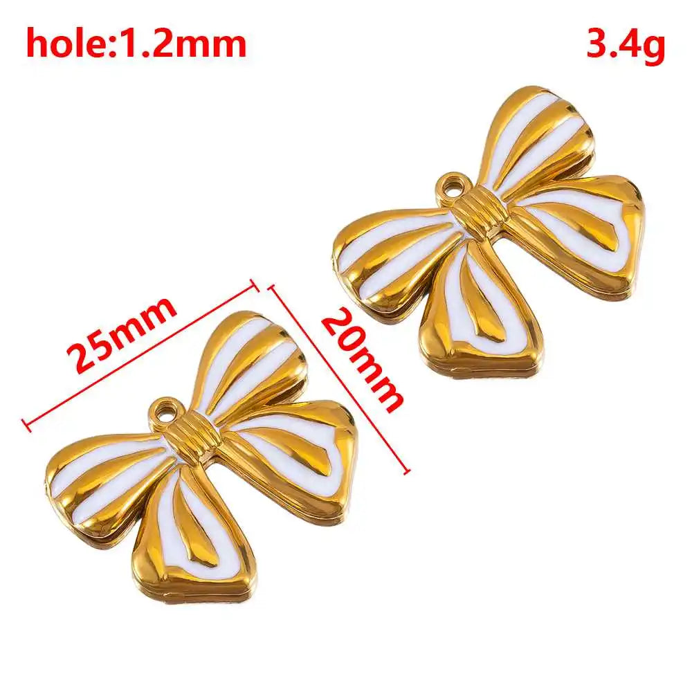 2 Stück 5 Stück Edelstahl Blume Schmetterling Liebe Herz Schleife Anhänger für DIY Halskette Ohrring Geschenk Schmuckherstellung Zubehör