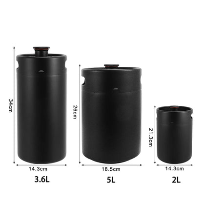 Neuer Mini-Bierfass, einwandiger Bierkräuter, nachfüllbar, tragbar, zum Basteln von Getränken, Kombucha, Nitro-Kaffee-Seltzer, 2 l/3,6 l/4 l/5 l, SS304