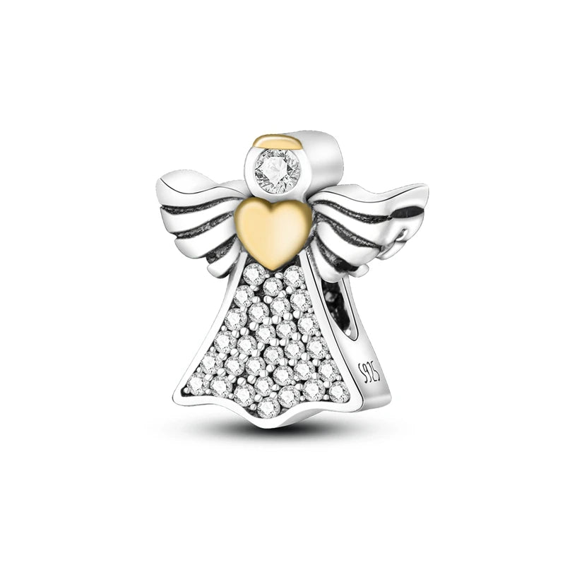 Neu im 925er-Sterlingsilber, goldene Sonnenblume, glückliche Sterne, passend für Original-Armbänder, Halsketten, Sonne, Mond, Diamant-Charm, Schmuck zum Selbermachen