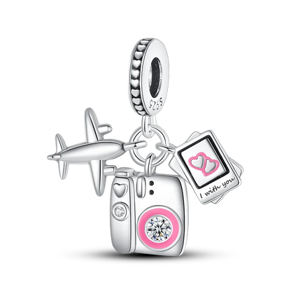 Reisepass-Charms aus 925er-Sterlingsilber, passend für Original-Armbänder, DIY-Flugzeug-Erde-Perlen für die Schmuckherstellung als Geschenk