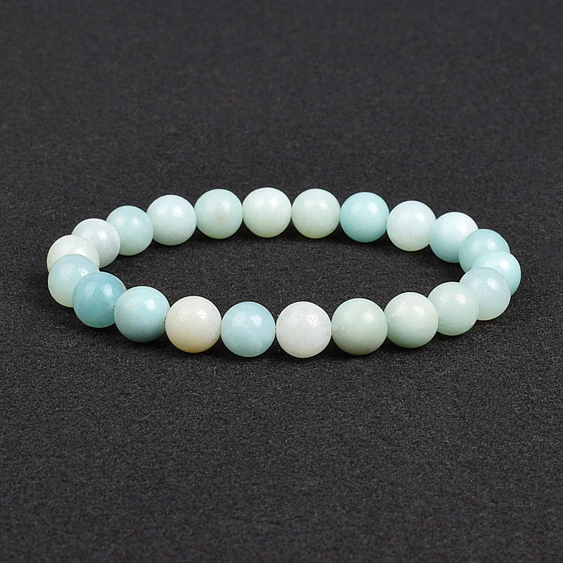 Genuine natural stone bracelet: Apatite, Lapis Lazuli, Agate, Crystal, Tiger's Eye. High-quality gemstone bead bracelet. Men's jewelry bangle.