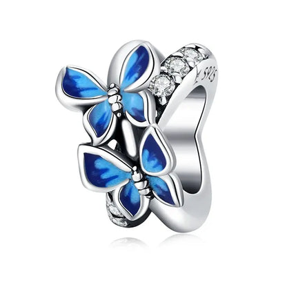 WOSTU Mode Frühjahr Serie Charms Perlen Echt 925 Sterling Silber Blume Vogel Pendent Fit Original-DIY Armband Halskette Schmuck