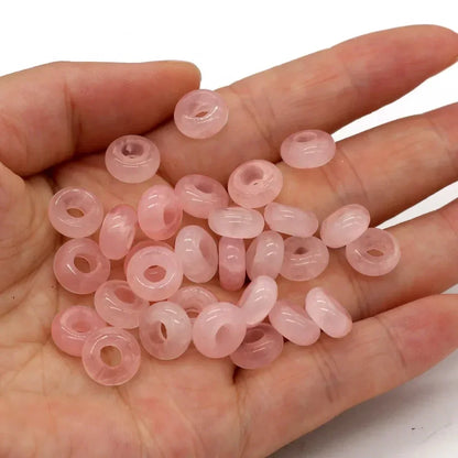 Großhandel 100 Stück Natursteinperlen, großes Loch, Abacus-Form, Agts-Steinperlen für die Herstellung von Schmuck, Halsketten, Loch 4 mm, Größe 5 x 10 mm