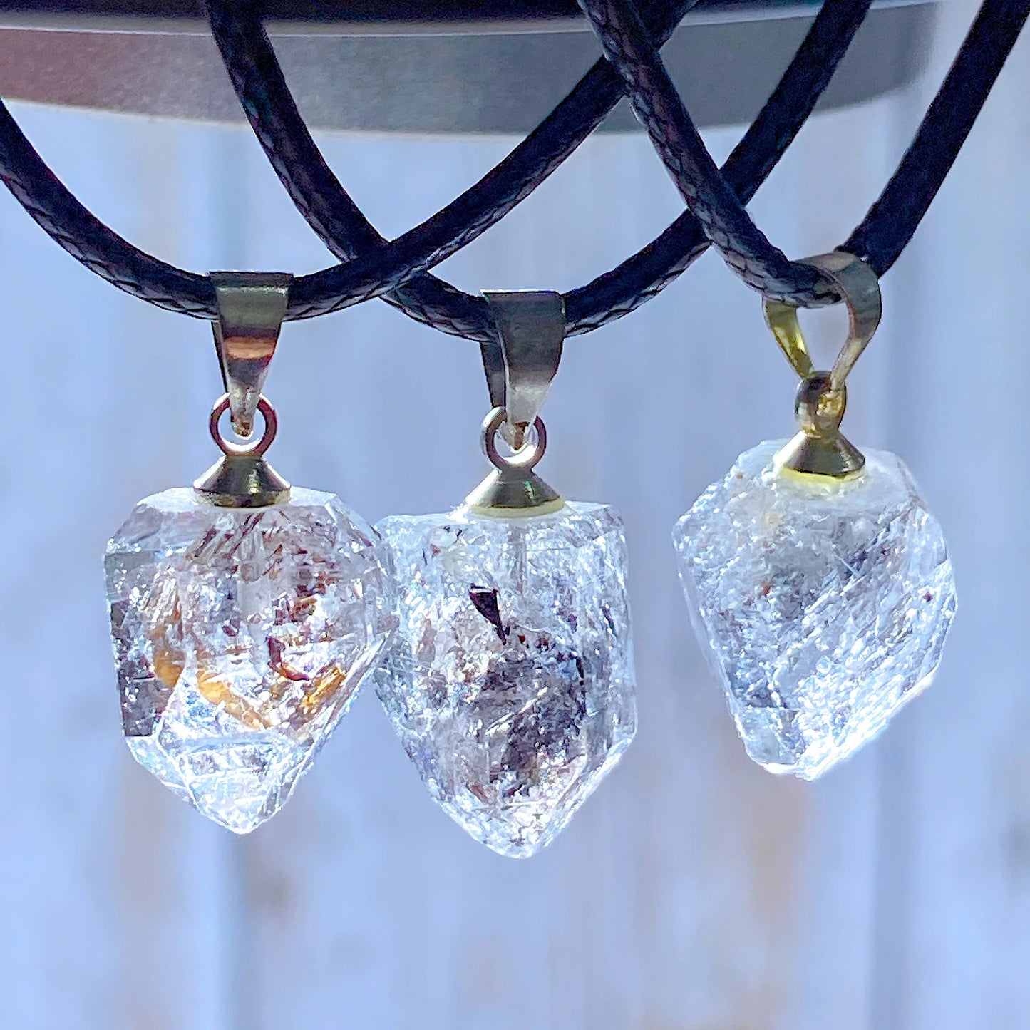 Natürlicher Kristall Herkimer Diamant Zubehör Hängestein Edelsteine Mineral Energie Reiki Heimdekorationen Geschenk Erzkristalle