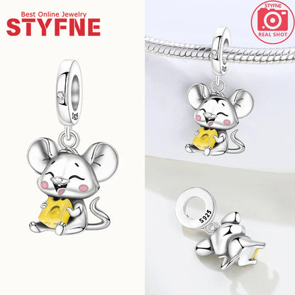 Tier-Serie-Charms, 925er Silber, Esel, Koala, Elefant, niedliche kleine Maus, Perlen-Anhänger, passend für DIY-Original-Armband, Modeschmuck