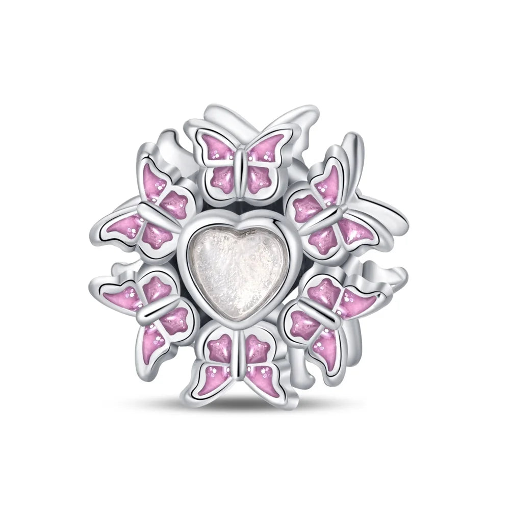 Glänzende Schmetterlingsanhänger aus 925er-Sterlingsilber mit flatternder Dunkelheit, passend für DIY-Armbänder, Halsketten, romantisches Geschenk, Paarung
