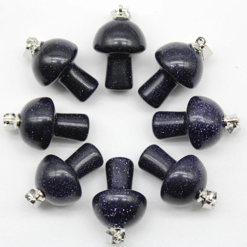 15 stücke Natürliche Stein Anhänger Quarz Kristall Amethyst Achate Aventurin Pilz Stein Anhänger für DIY Machen Zubehör