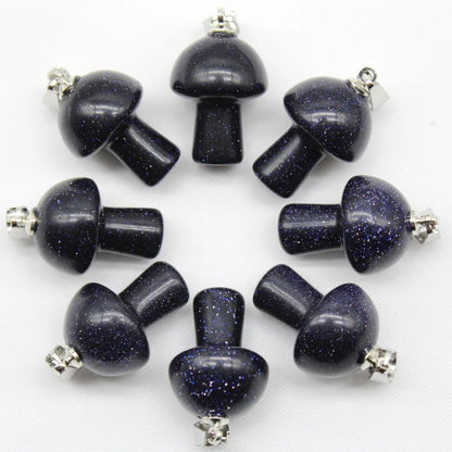 15 stücke Natürliche Stein Anhänger Quarz Kristall Amethyst Achate Aventurin Pilz Stein Anhänger für DIY Machen Zubehör