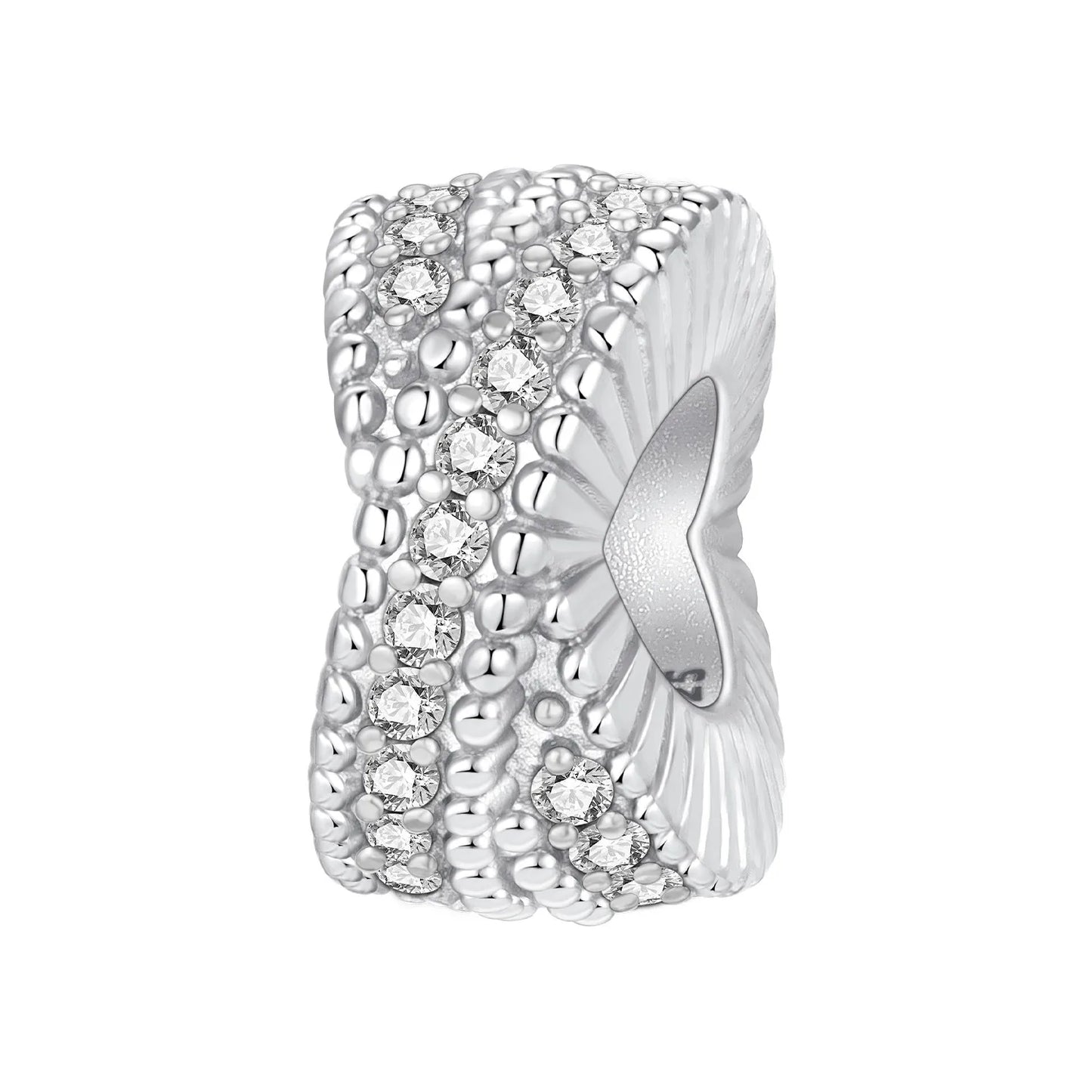 Funkelnde Edelsteinperlen aus 925er-Sterlingsilber mit eingelegten Edelsteinen und baumelnder Charm mit unendlichem Knoten, passend für Schlangenarmband, Boutique-Halskette, schönes Geschenk