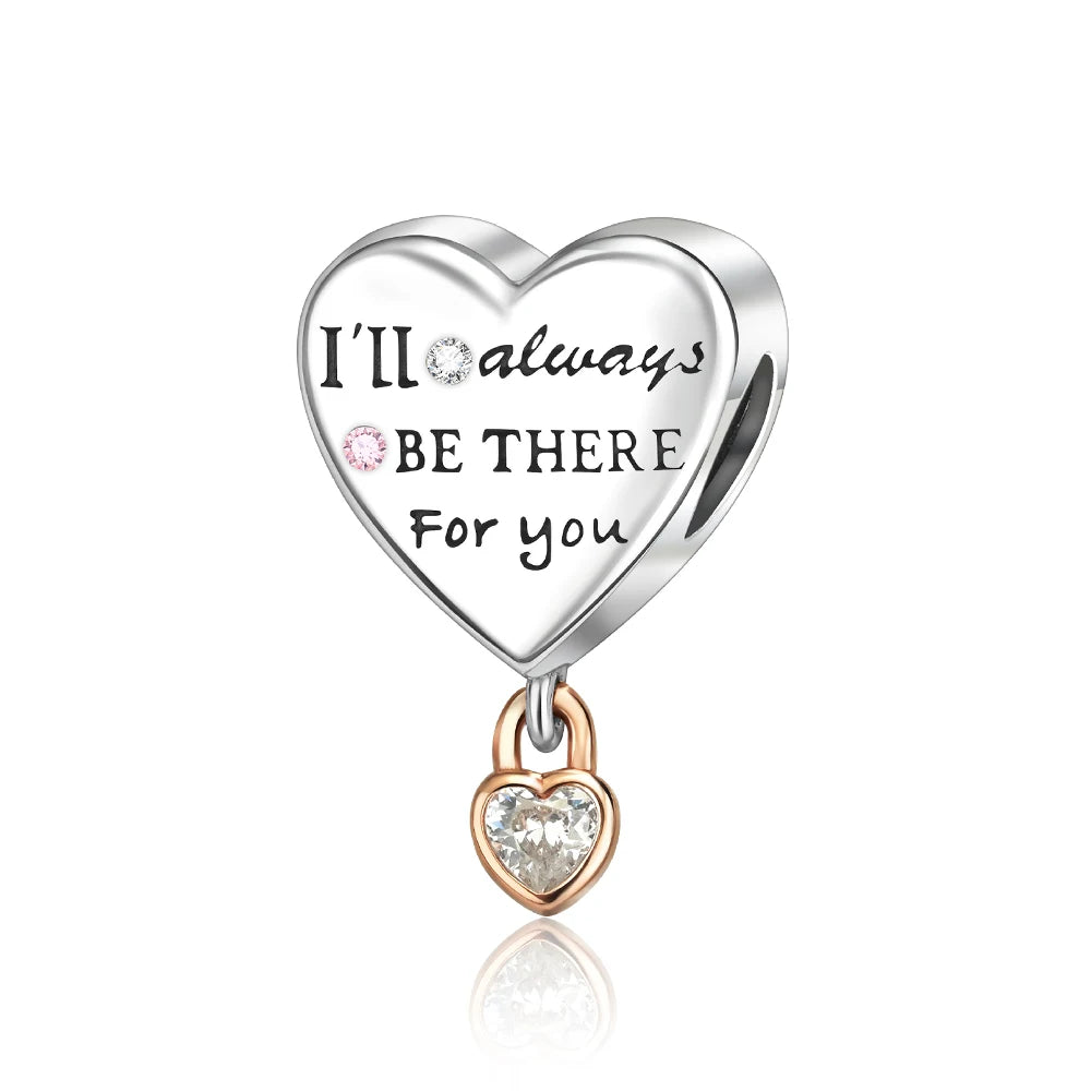 Herzförmige Sicherheitskette und Mond-Anhänger aus 925er-Sterlingsilber, passend für Armbänder, exquisite Halskette, Roségold-Anhänger, Geschenke