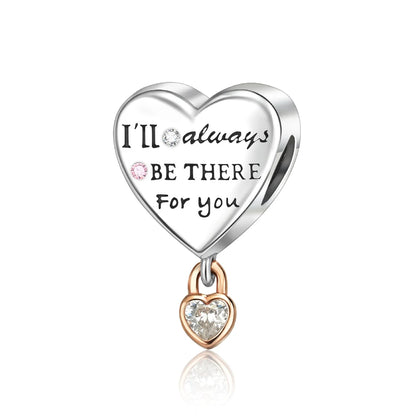 Herzförmige Sicherheitskette und Mond-Anhänger aus 925er-Sterlingsilber, passend für Armbänder, exquisite Halskette, Roségold-Anhänger, Geschenke