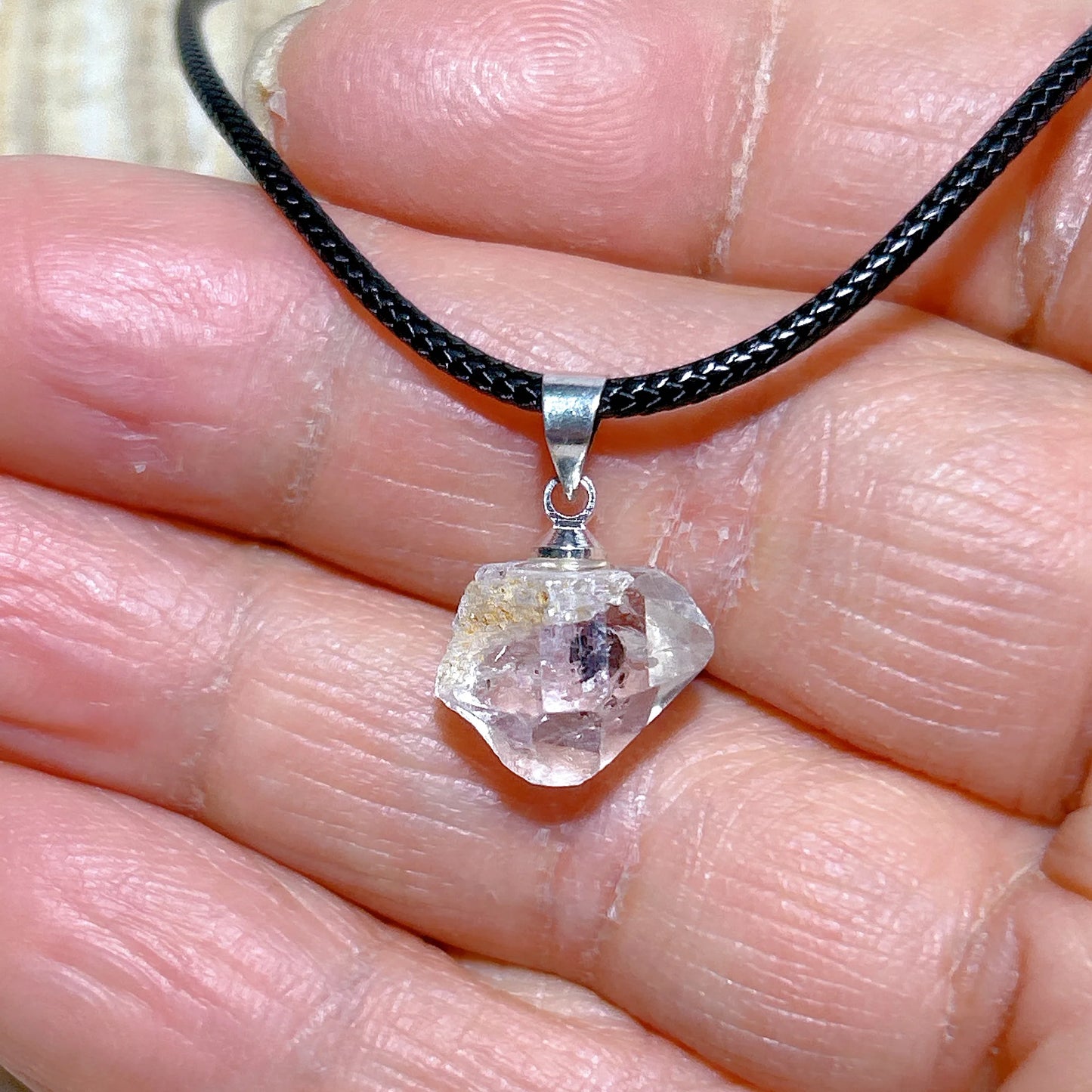 Natürlicher Kristall Herkimer Diamant Zubehör Hängestein Edelsteine Mineral Energie Reiki Heimdekorationen Geschenk Erzkristalle