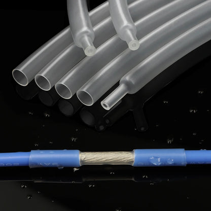 2 - 10M Transparenter 3:1 Schrumpfschlauch mit Klebstoff 1,6 ~ 39mm Doppelwandiger Klebstoffbeschichteter Polyolefin-Schrumpfschlauch Kabelschutzhülle