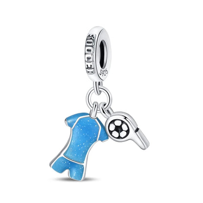 Blue Series Charm-Anhänger aus 925er-Sterlingsilber, Dackel-Feder, Meer, Kokosnussbaum, Stern, Hexe, passend für DIY-Armbänder, Halsketten, Partygeschenke