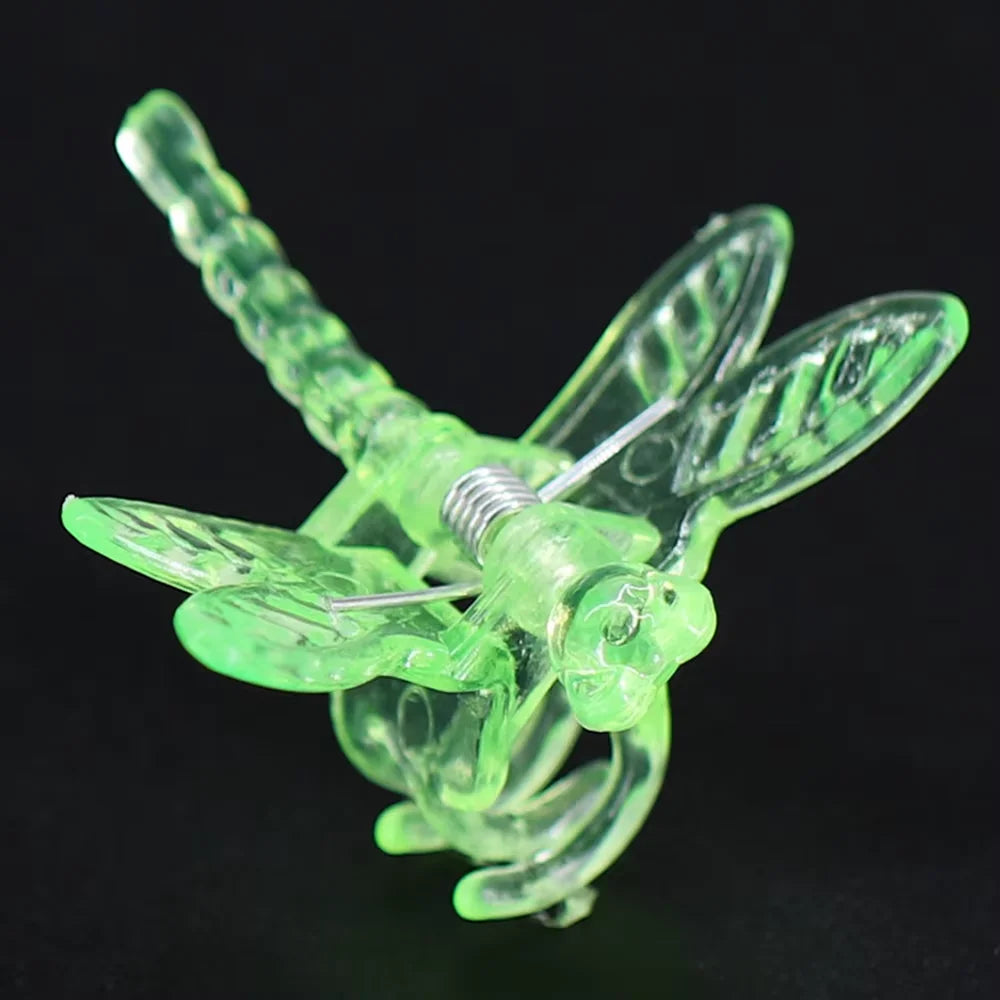 100–10 Stück Garten, transparent/grün, 36 x 36 mm, 4 Klauen, Libellenpflanze, festes Wachstum, Kletterrebe, Blumenstiele, dekorative Dekoration