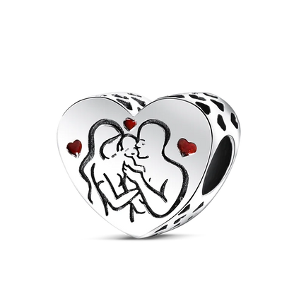 Charm-Perle aus 925er-Sterlingsilber, Mutter-Geschenk, Mutter, Liebe, glückliche Familie, baumelnd, passend für Original-Armreif, Halskette, DIY-Schmuck