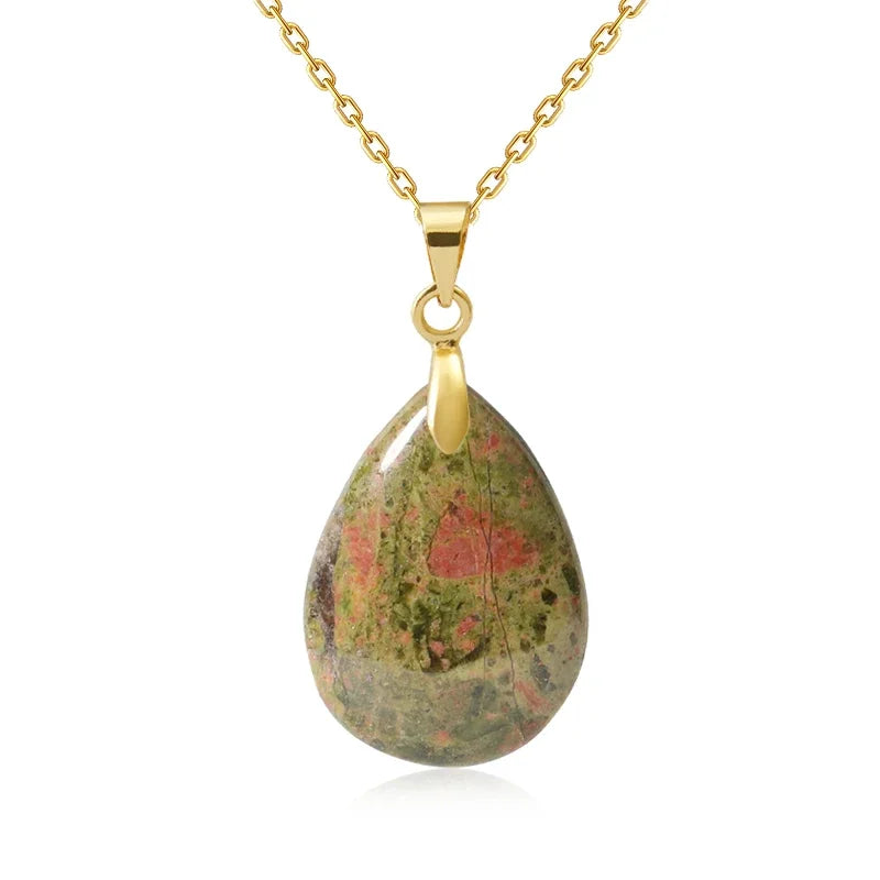 Naturstein Kristall Anhänger Teardrop Mode Halskette für DIY Halskette Ohrringe machen Schmuck Weihnachten Freundschaft Geschenk