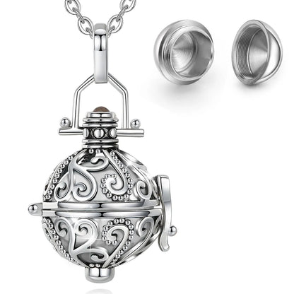 EUDORA Urne Feuerbestattung Anhänger 16mm Ratta Geöffnet Käfig Medaillon Asche Halter Andenken Kapsel Halskette Chime Ball DIY Edlen Schmuck H064
