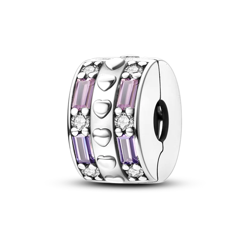 Silberverschluss, 925er-Sterlingsilber, CZ-Pflaster-Clip-Charms, Gänseblümchen-Perlen, Stopper, Sicherheitskette, passend für Original-Armreif, Schmuck-Clip