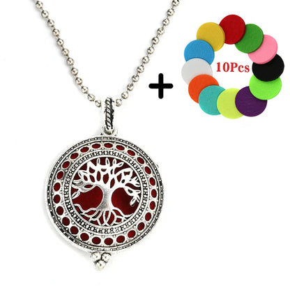 Beliebte Design Mode Aromatherapie Halskette Lotus Parfüm Medaillon Schmuck Ätherisches Öl Diffusor Anhänger Unisex Für Dropshipping