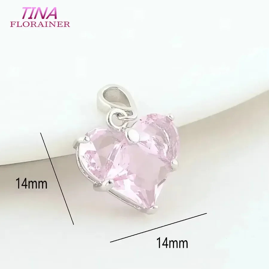 3PCS 14MM 14K Gold Farbe Messing mit Zirkon Herz Halskette Charms Anhänger Ohrringe Schmuck Machen Liefert Zubehör