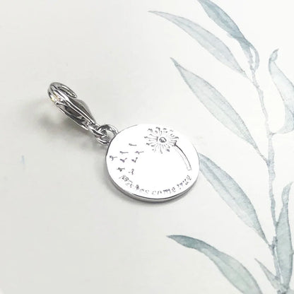 Löwenzahn wünscht sich wahr. Anhänger mit baumelndem Anhänger für Damen, edler Schmuck, trendiges Geschenk aus echtem 925er-Sterlingsilber