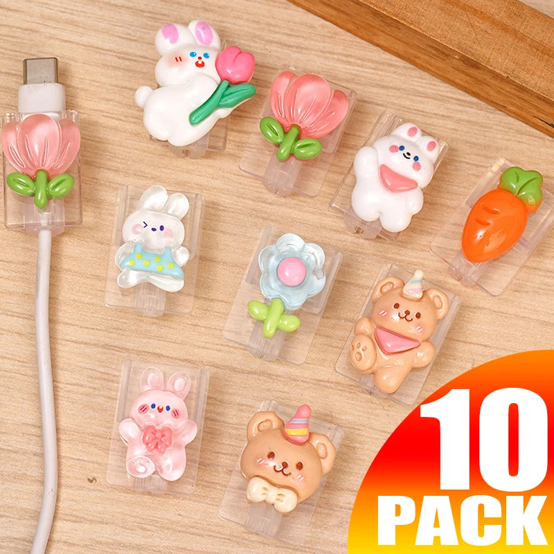 Cartoon Nette Kabel Wickler Für Samsung Xiaomi Huawei Android Handys Tablet Ladegerät Datenkabel Organizer Kunststoff Schutz Abdeckung