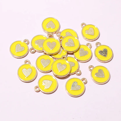 20 Stück Emaille Herz Charms Anhänger doppelseitig 14,5 x 12 mm DIY Schmuckherstellung Zubehör Erkenntnisse für Armband Ohrringe Halskette