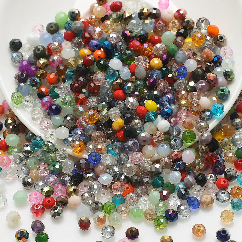 4mm/6mm/8mm Österreich Facettierte Kristall Perlen Lose Spacer Glas Perlen Für Schmuck Machen Halskette armbänder Handwerk Diy Zubehör