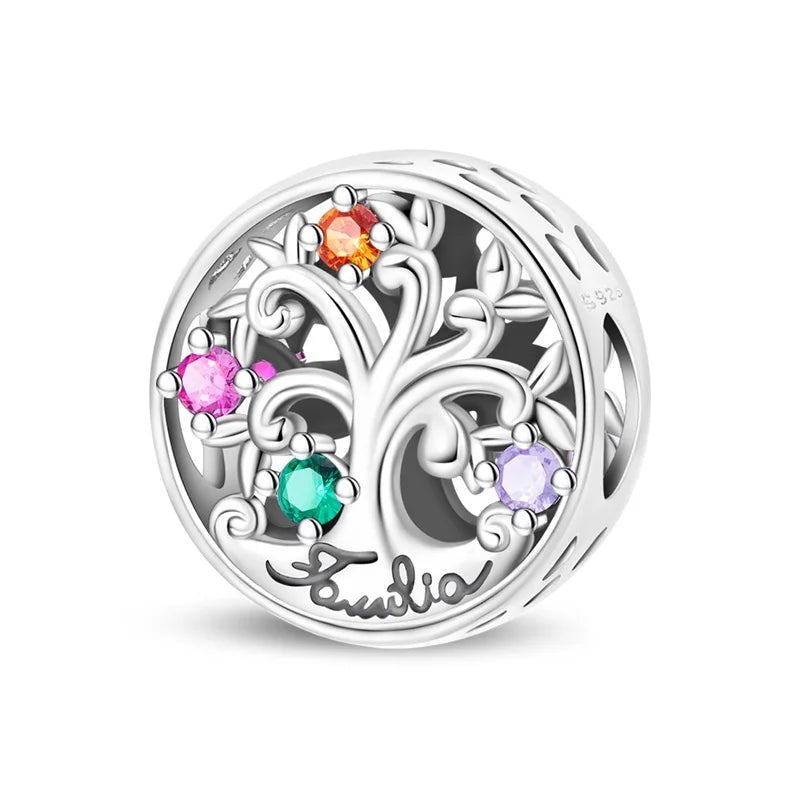 Niedlicher Raupenperlen aus 925er-Sterlingsilber, Schnecke und Bienen, vierblättriges Kleeblatt, baumelnder Charm, passend für Armbänder, bunte Anhänger-Geschenke