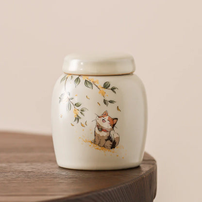 7 x 8.5 cm Ceramic Urns for Human Ashes, Small Seal, Pet Memorial, High-Quality Funeral Accessories