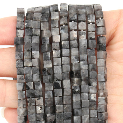 4 mm quadratische Würfelform-Perlen, natürlicher Lapislazuli, Amazonit, lila Achat-Steinperlen für Schmuckherstellung, DIY-Armband-Zubehör