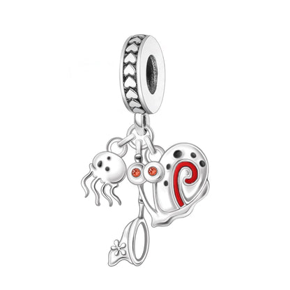 Ocean Series 925er Sterlingsilber, Wal, Schildkröte, kleiner Fisch, Qualle, Delfin, blauer Charm, passend für DIY-Armband, Halskette, Party-Schmuck
