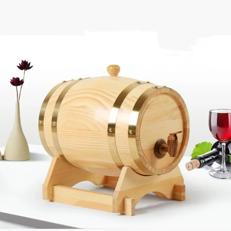 JUSTINLAU 1,5/3 l Weinfass-Whiskyfass aus Holz mit Ständer, Bunge und Zapfen, Whiskyfassspender zur Aufbewahrung von Cocktailfassen