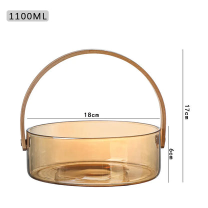 Licht Luxus Obst Korb Tragbare Glas Obst Platte Wohnzimmer Süßigkeiten Salat Schüssel Hause Snack Tablett Obst Wein Barrel Eis Eimer