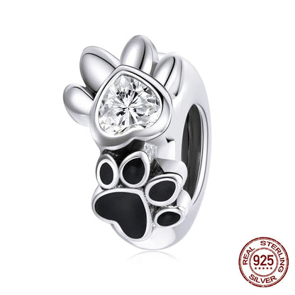 WOSTU 925 Sterling Silber Tier Cat Charm Anhänger Herz Familie Marienkäfer Bee Perlen Fit Original Armband DIY Schmuck Für Frauen