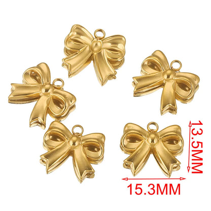 5 Stück Edelstahl Charms Bogen Charm vergoldet Charm DIY Ohrringe Armband Schmuckherstellung Materialien Handwerk Großhandel Bulk
