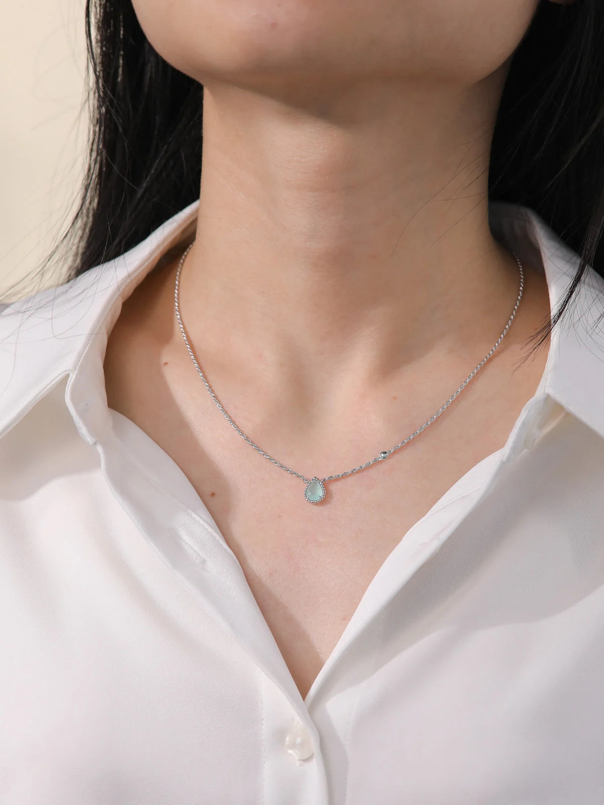 APIR Edelstein Wassertropfen Halskette Böhmischer Stil Damen Anhänger Halskette 5A Zirkon Kette Halskette Schmuck Täglich Niedrigster Preis