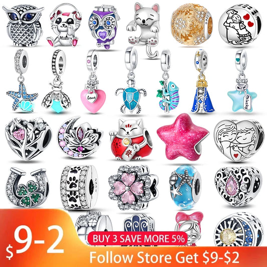 Passend für Qikaola 925 Original-Armbänder, blauer Zirkon, Eule, leuchtende Meeresschildkröte, Oktopus, 925er Silber, Charms, Perlen, DIY, Geburtstag, Schmuck, Geschenk